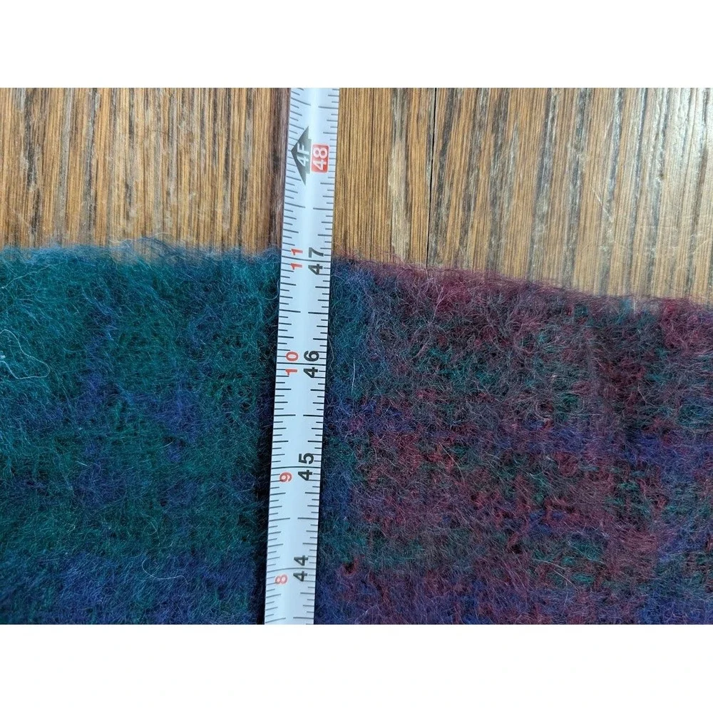 Creagaran Scotland Mohair Wool Plaid Throw Blanket 65x47 Fringe Lodge Cabin Cozy